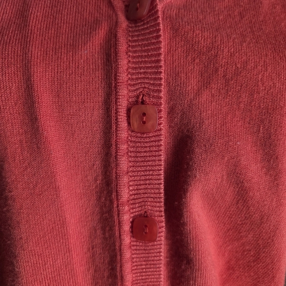 Cleo OrangeWomen's Cardigan Sweater With Cute Square Buttons Size Med - Picture 3 of 5